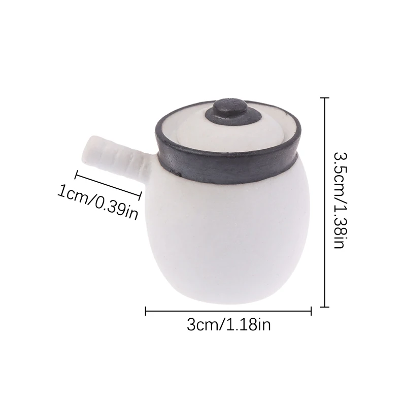 Cazuela de arcilla de simulación para casa de muñecas, modelo de olla, utensilio de cocina en miniatura para el hogar, artículos de cocina, juguetes para juego de imitación, 1/12