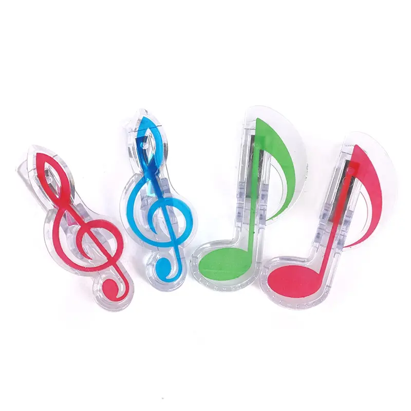 5Pcs Mini Music Folder Clips Book Paper Sheet Clips Steel Spring Score Funny Decorative Paper Musical Notation Clips