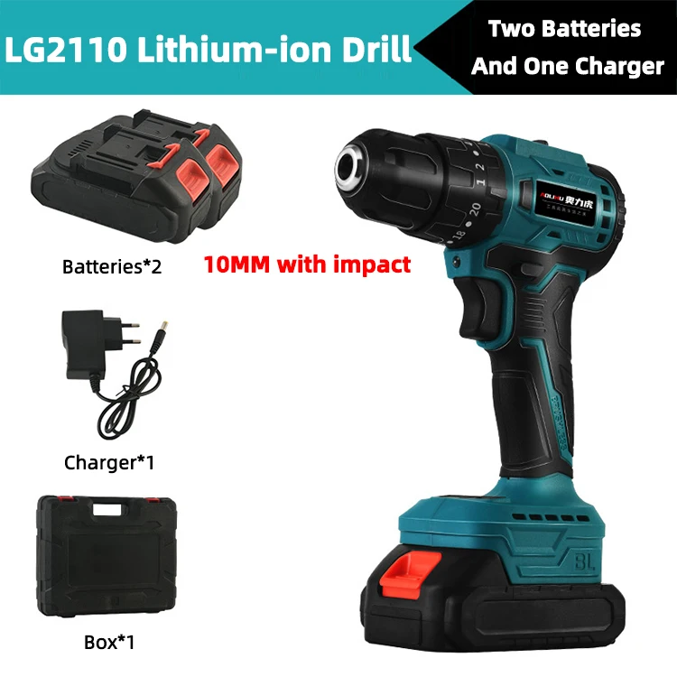 Hot Selling Lithium Battery Handheld Cordless Drill High Power 21v Power Tools Lithium Electric Drill