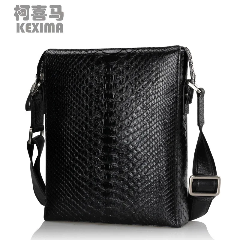 yuanyu Python Men bags  Single shoulder bag  Inclined  bag  Vertical men bag