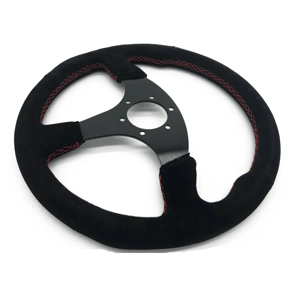 MUGEN 14Inch Universal Racing Drift MUGEN Steering Wheel Car Suede Leather JDM Steering Wheel Volantes For HONDA Civic Accord