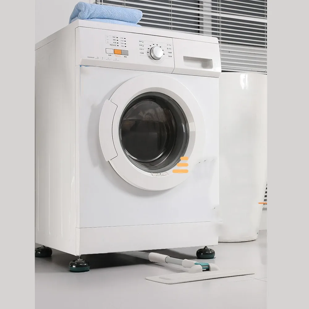 4Pcs Green Universal Washing Machine Refrigerator Base Stand PS, PP 50 x 40 x 76 mm Double Layer Movable Appliance Riser