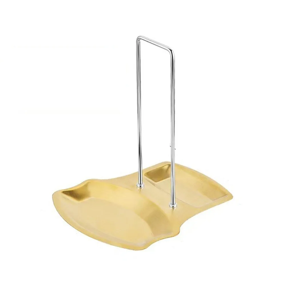 Stainless Steel Pan Pot Cover Stand No-drilling Soup Spoon Holder Drain Rack Stove Organizer Storage Kitchen Accessories