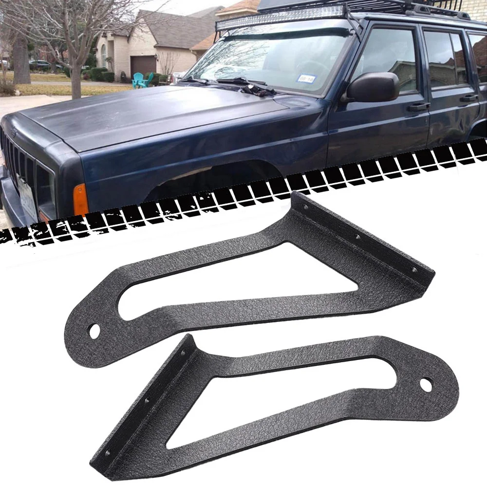 LED Light Bar Brackets for 50” Curved Lightbar Mount Off Road Barlight Roof Upper Windshield Mounting for Jeep Can-am Toyota