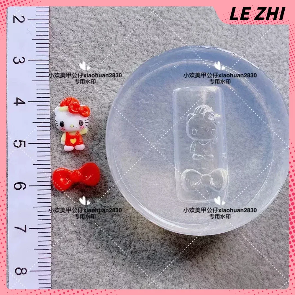 Pure Handmade Cartoon Nail Accessories Resin Mold Hello Kitty Cinnamoroll Mymelody 3D Stereo Manicure Resin Molding Casting Mold