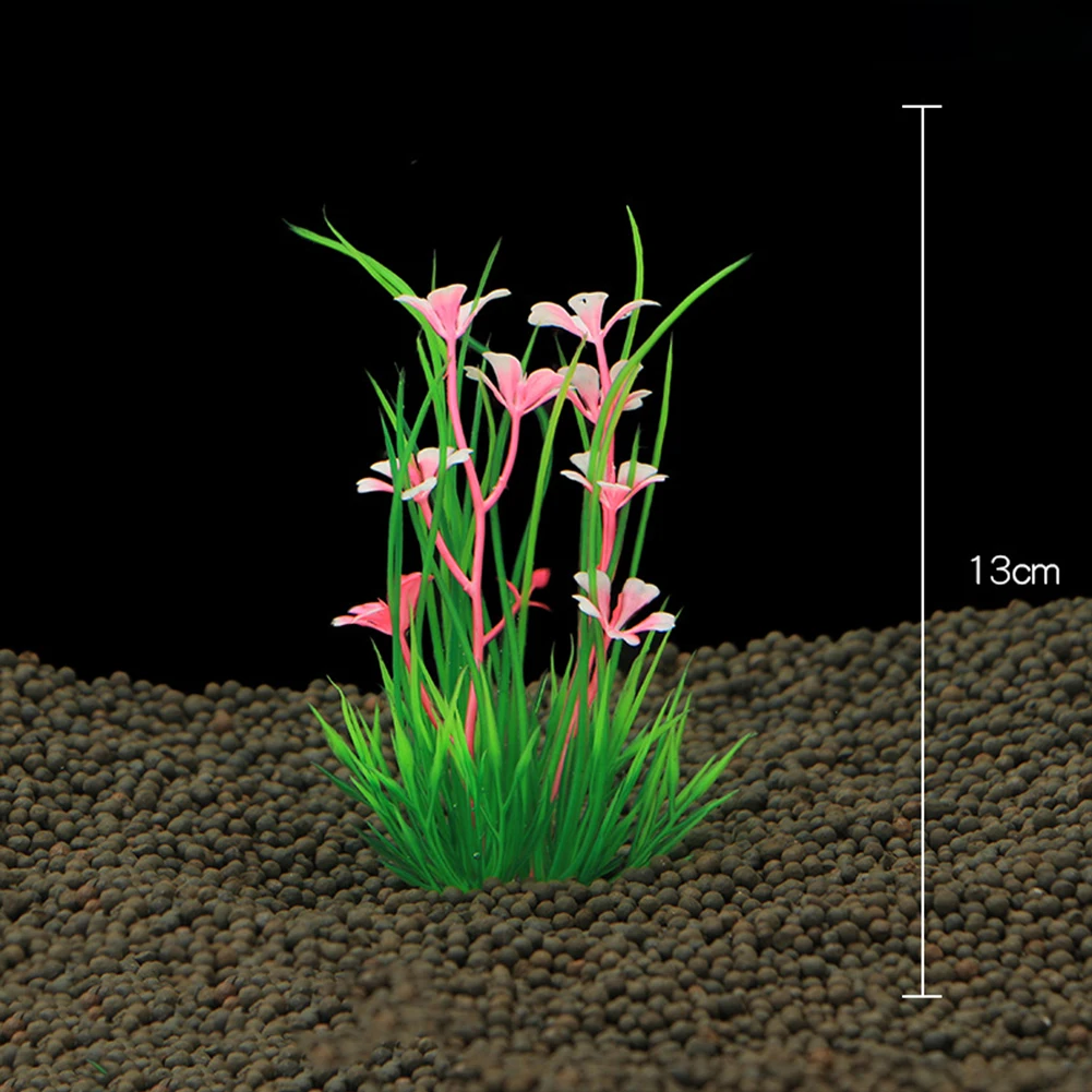 ใต้น้ำ ornamen tema tumbuhan เทียมสำหรับตกแต่งตู้ปลาพืชดอกไม้เทียมเหมือนจริง