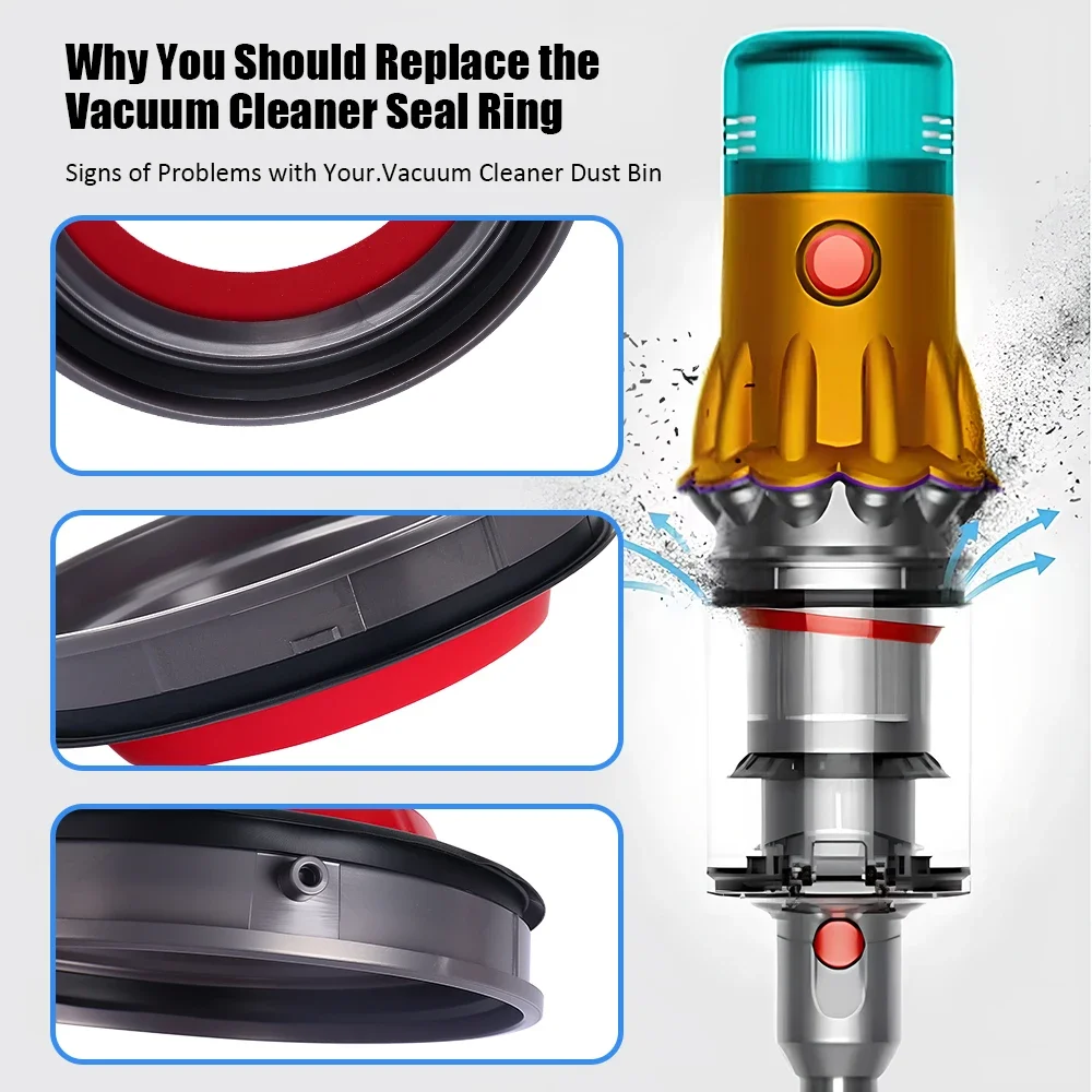 صندوق الغبار العلوي حلقة لإحكام الإغلاق الثابتة لدايسون V12 V10Slim SV18 مكنسة كهربائية استبدال مرفق إكسسوارات قطع غيار