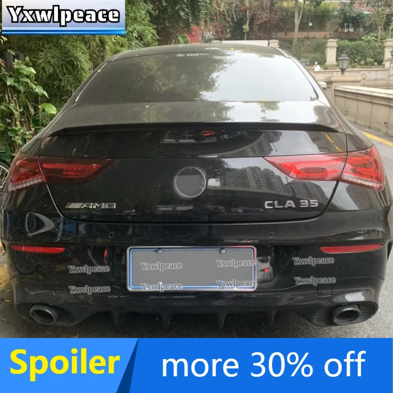 

For Mercedes-Benz CLA-Class C118 Spoiler CLA180 200 250 2020 2021 ABS Plastic Unpainted Color Trunk Lip Spoiler Car Accessories