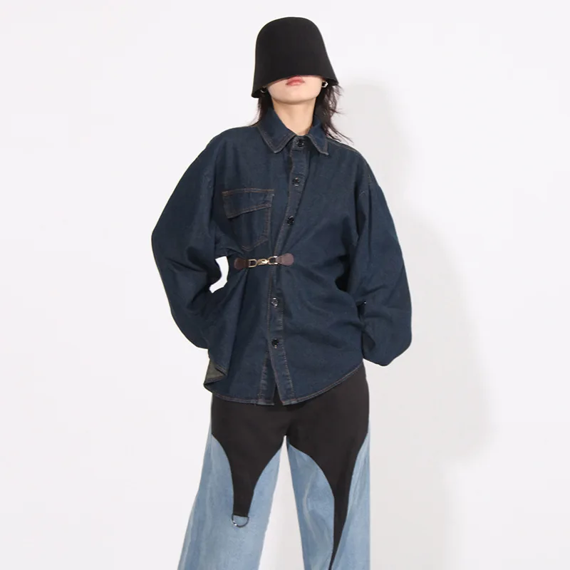 Manteau en denim amincissant à la taille pour femme, haut à manches longues, design de niche rétro, lavage au fouet, mode printemps et automne