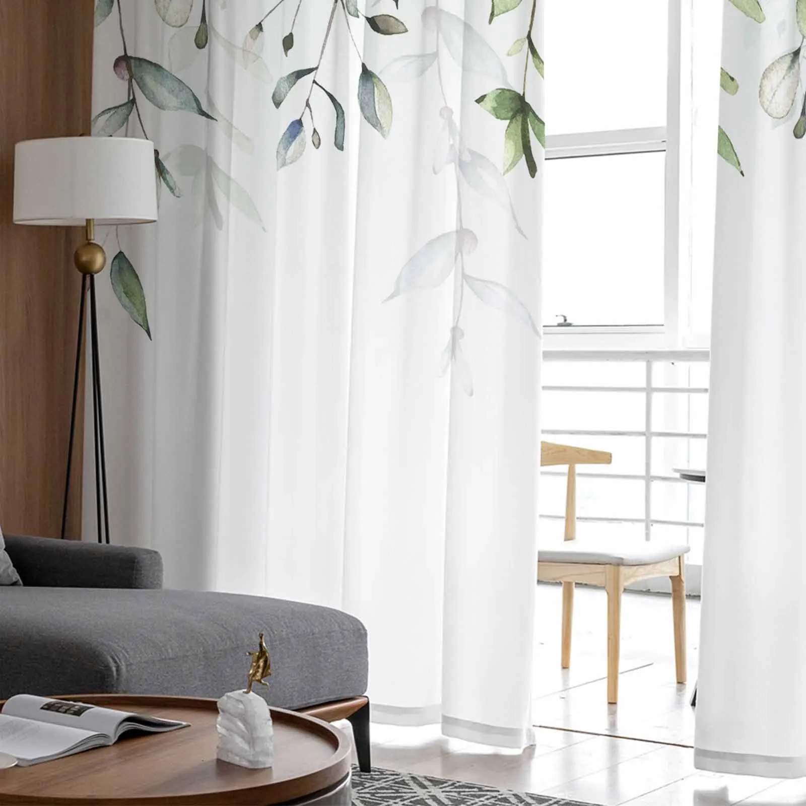 Imagem -04 - Cortinas de Tule com Plantas e Flores Silvestres Folhas para Sala e Quarto Modern Chiffon Sheer Voile Kitchen Window Curtain Spring