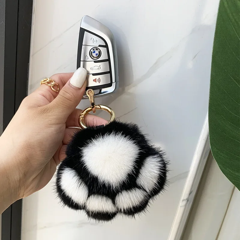 Cat Claw Cute Doll Bag Pendant Plush Claw Bag Pendant Car Keychain Girl Heart Imitation Mink Hair image 2