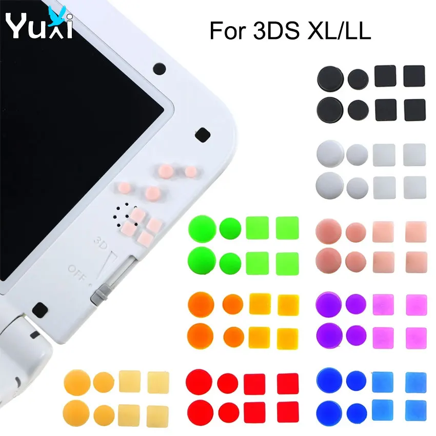 YuXi 1 Set für 3DS XL LL Vorder- und Rückgehäuse Schrauben Gummifüße Abdeckung für 3DSXL 3DSLL Schrauben Staubschutz Silikonpads