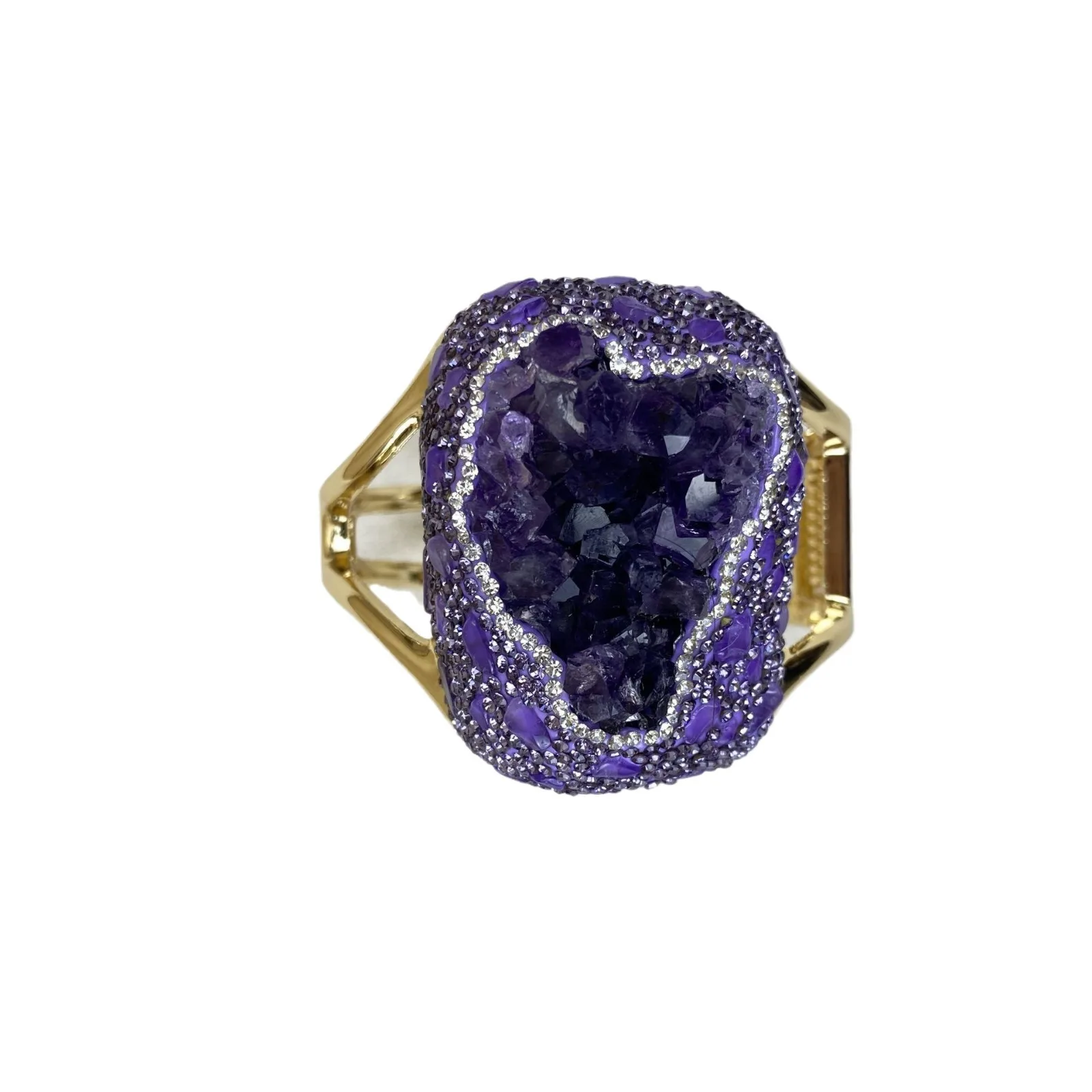 New natural amethyst bracelet, amethyst bracelet point amethyst inlay craft jewelry is hot in Europe
