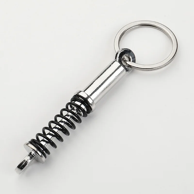 Universal Car Shock Absorber Keychain, Suspension Spring Style Metal Key Ring, Auto Modification Decorative Pendant