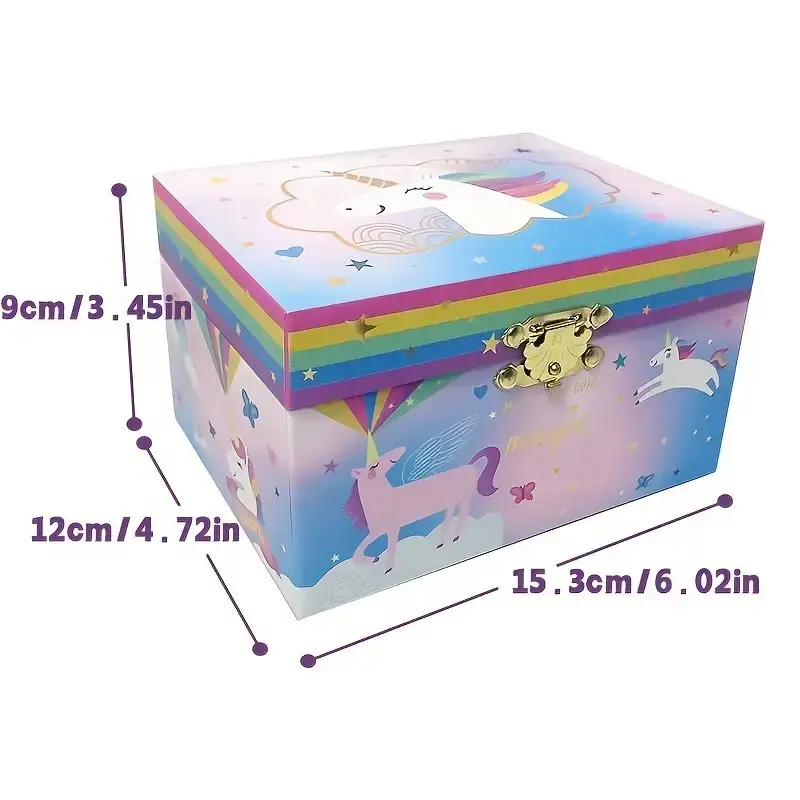 Jednorożec mechaniczna pozytywka pudełko do przechowywania biżuterii organizer na biurko śliczna mała dziewczynka prezent pierścionek/naszyjnik/bransoletka/etui do przechowywania kolczyków