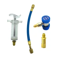 Inyector de aceite/tinte A/C para coche, 30Ml, 1Oz, con adaptador de acoplamiento rápido de lado bajo, jeringa de inyección de engrasador automotriz de aire acondicionado 1/4