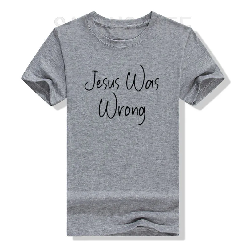 Jesus Was Wrong T-Shirt Letters Printed Saying Tee Earster Day Novelty Gift Y2k Graphic Top Women's Fashion Short Sleeve Blouses