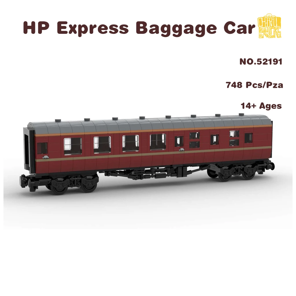 

MOC-52191 Express Baggage Car for Train Model With PDF Drawings Building Blocks Bricks DIY Toys Birthday Christmas Gifts