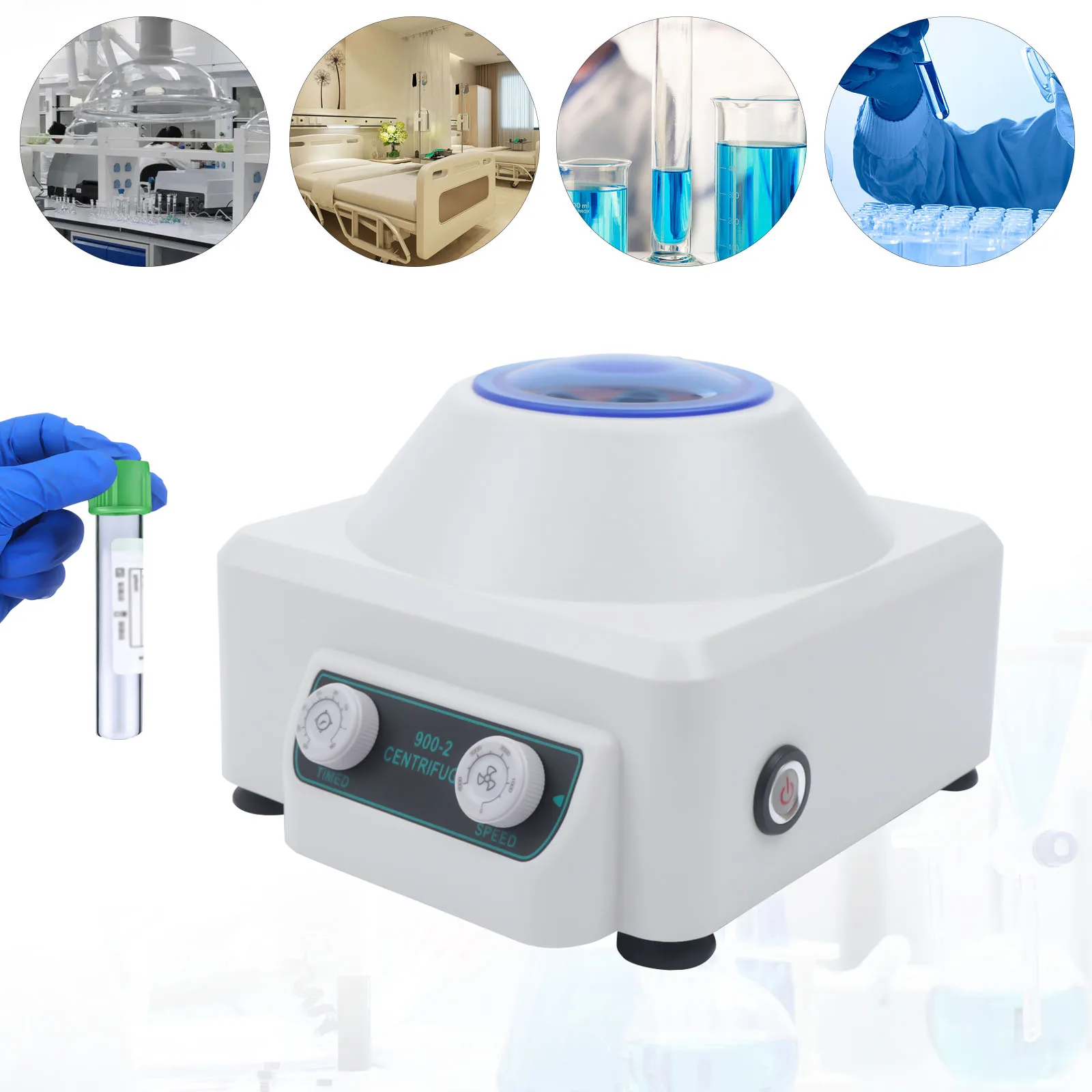 

Electric Centrifuge Machine 6x20ml, 900-2 Portable Lab Benchtop Centrifuges Low Noise AC110V 4000rpm, Step-less Speed Regulation