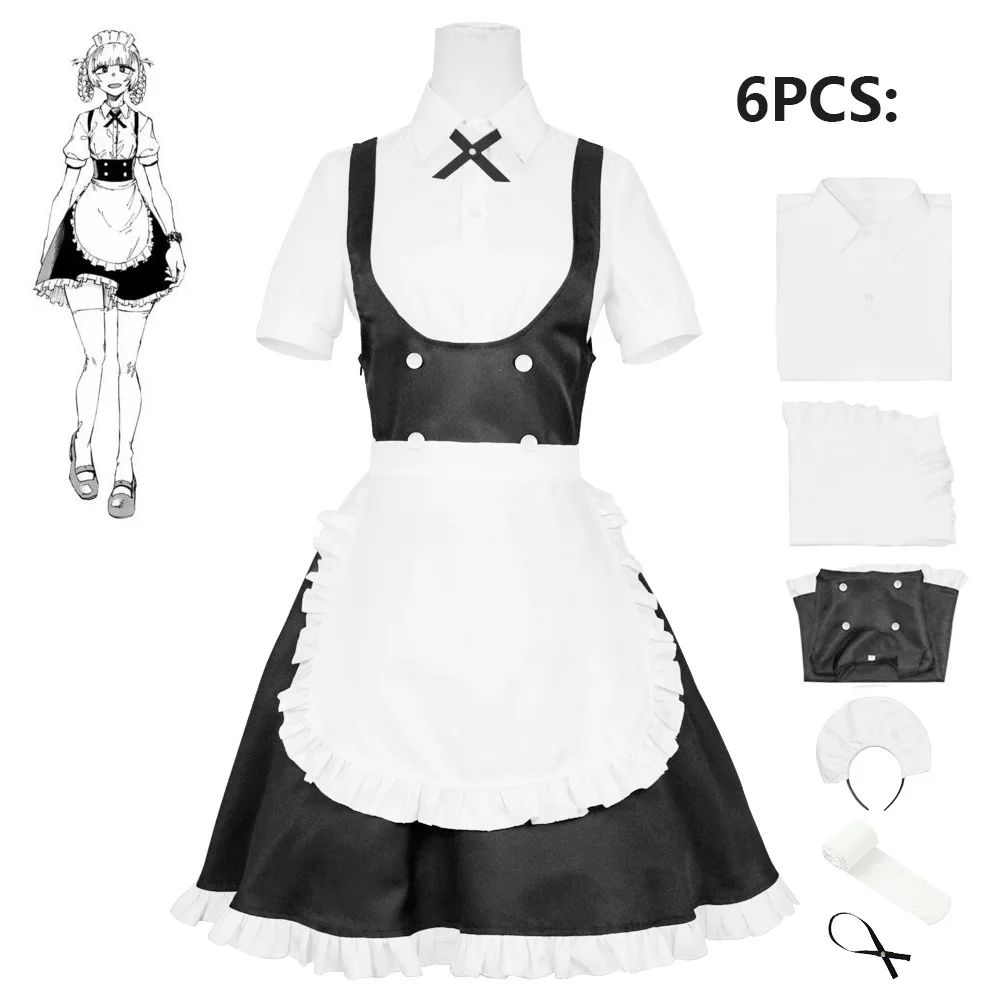 Anime Halloween French Maid Dress Nanakusa Nazuna Cosplay Call of The Night Costume Women Apron Dress Outfit with Accessories