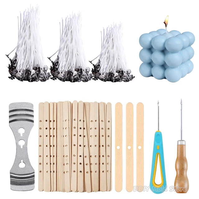 120 sztuk woskowanych bawełnianych knotów do świec ze stojakiem Oryginalny bezdymny knot do świec do silikonowych form do świec DIY Materiały do produkcji świec