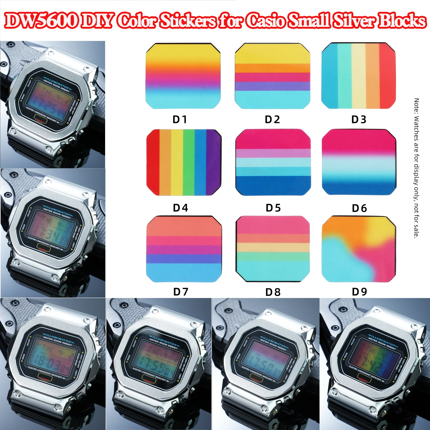 Color Changing HD Screen Protector Sticker For Casio GMW-B5000 DW5600 GM5600 Watch Modification Parts Accessories