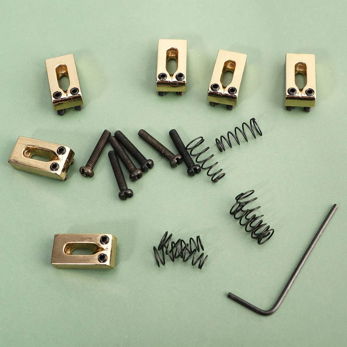 

6pcs Electric Guitar Bridge Saddle Set Golden Finish Metal Tremolo Saddles For Stable Tuning Replacement Parts Accessory