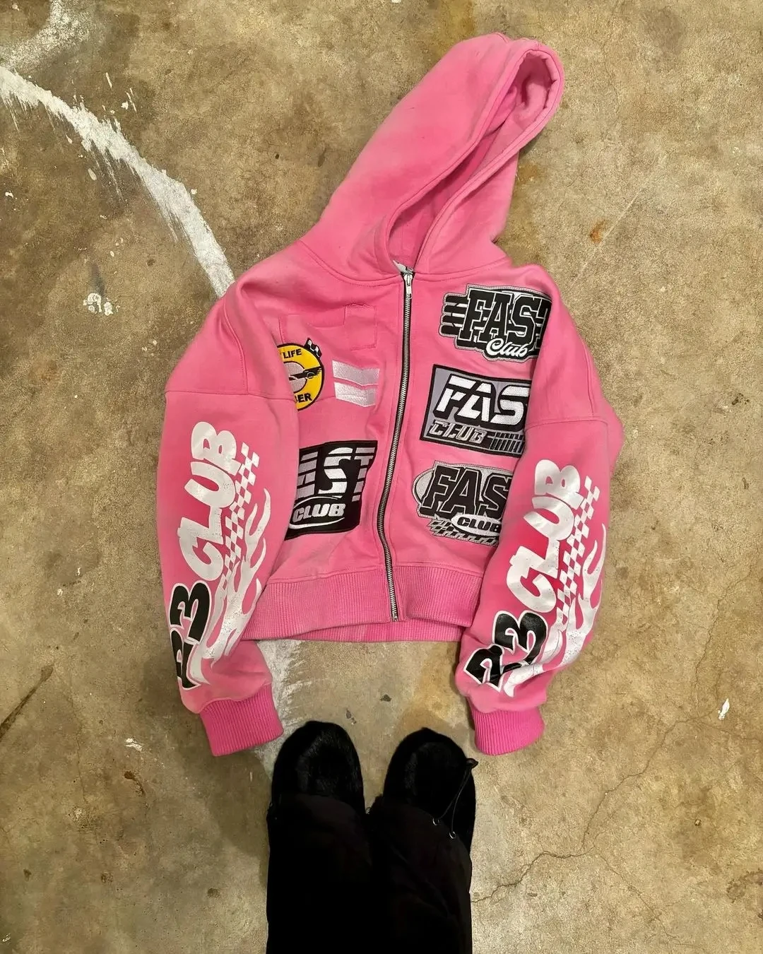 

Y2K Men Women Casual Loose Zipper Hooded Jacket New Motorcycle Style Harajuku Letter Printed Hoodie Retro Gothic High Streetwear