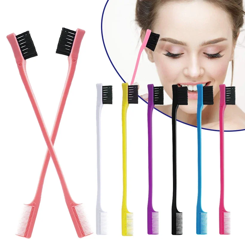 1 plastic anti-static double-sided hair control brush edge control hair comb brush hair styling tool Special for real hair wigs