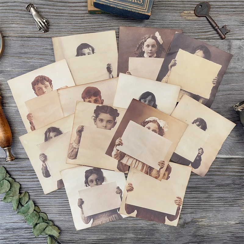 12 Sheet Handmade Coffee Dyed Paper Material Paper Pack Old Photos Junk Journal Ephemera Album TN Scrapbooking Material