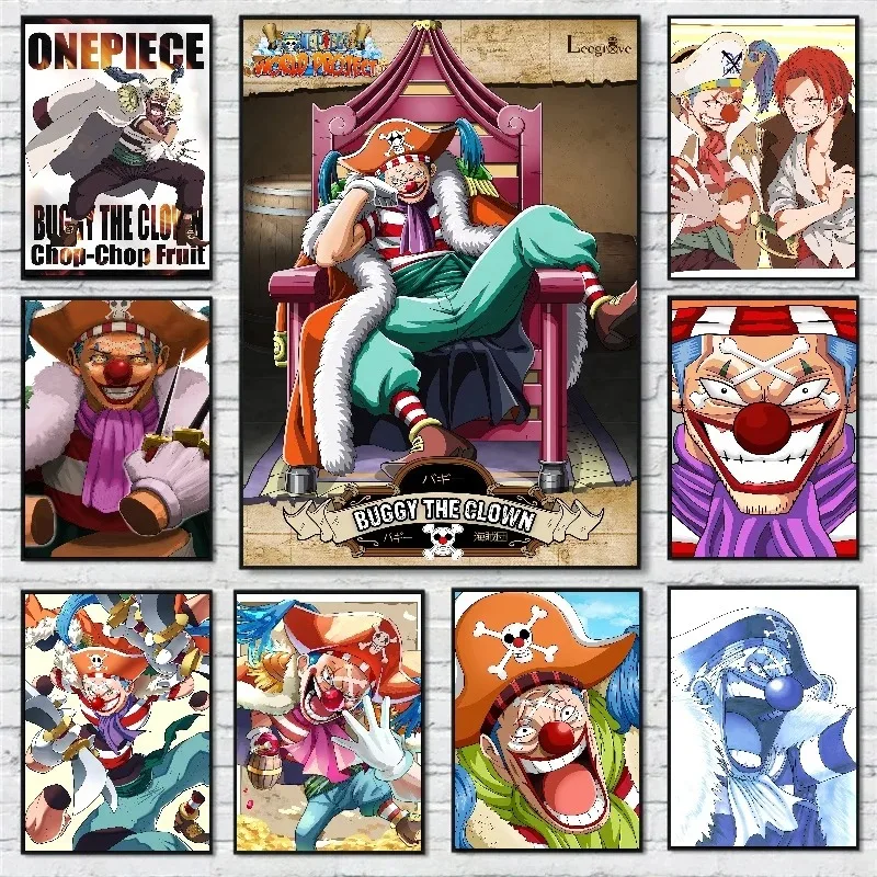 New Four Emperors Buggy One Piece Japanese Anime Canvas Painting  Anime Characters Living Room Decoration Pop Art Exquisite Gift