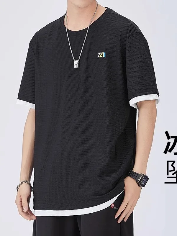 

Мужская футболка Kazuki Kuraii Ice Silk, ультратонкая, быстросохнущая, летняя, спортивная, свободного кроя, больших размеров, с мультяшным принтом