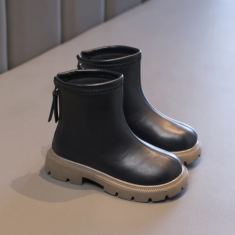 

2025 Autumn Winter Girls' Short Boots Fashionably Simple and Versatile Boots Warm Simple and Elegant Cotton Boot