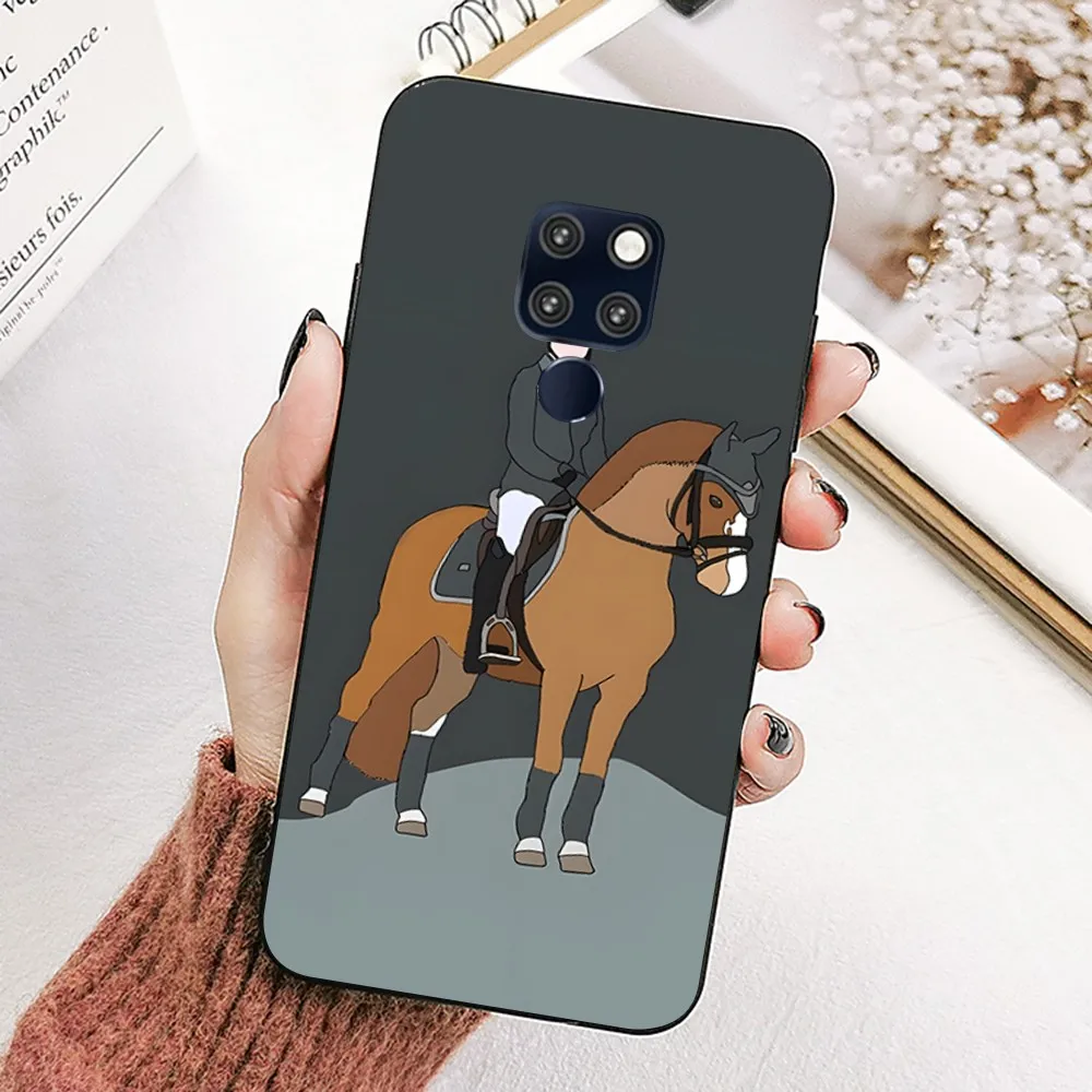 Animal Galloping Horse Girl Drawing Luxury Phone Case For Huawei Mate 10 20 30 40 50 Lite Pro Nova 3 3i 5 6 SE 7 Pro 7SE