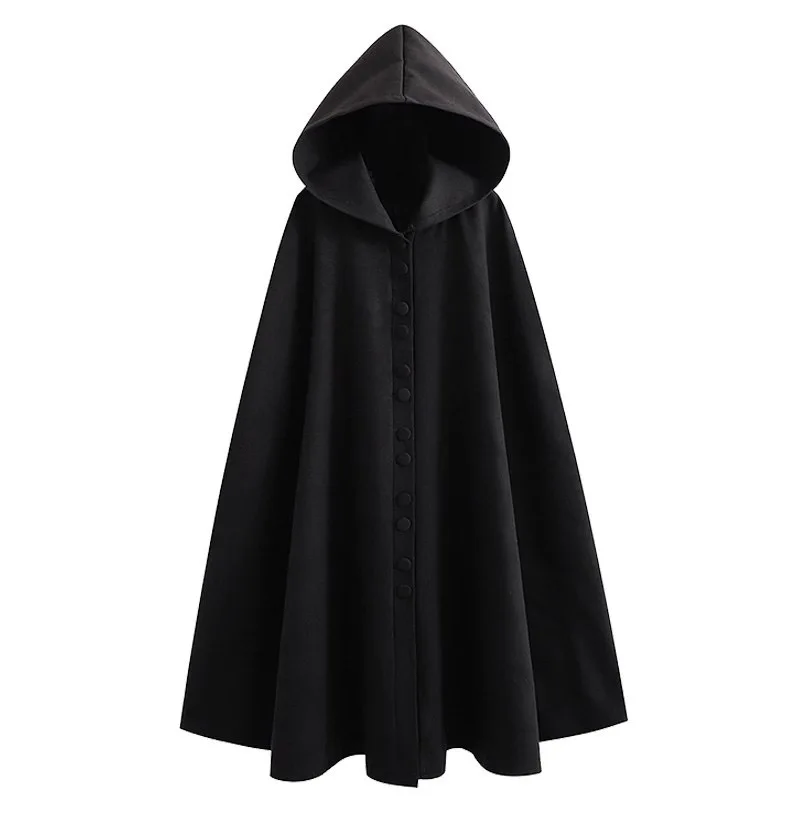 

Yamamoto, темная стильная большая шляпа, шерстяное пальто для женщин, осень-зима 2025 года, длинная накидка с капюшоном в парном стиле, ветровка w1212 ﻿