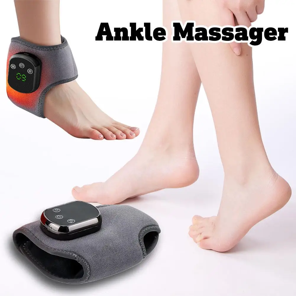 

Rechargeable Electric Heating Ankle Brace Massager|Hot Compress And Vibration Massage | For Cervical Hand Foot Muscle Relaxation