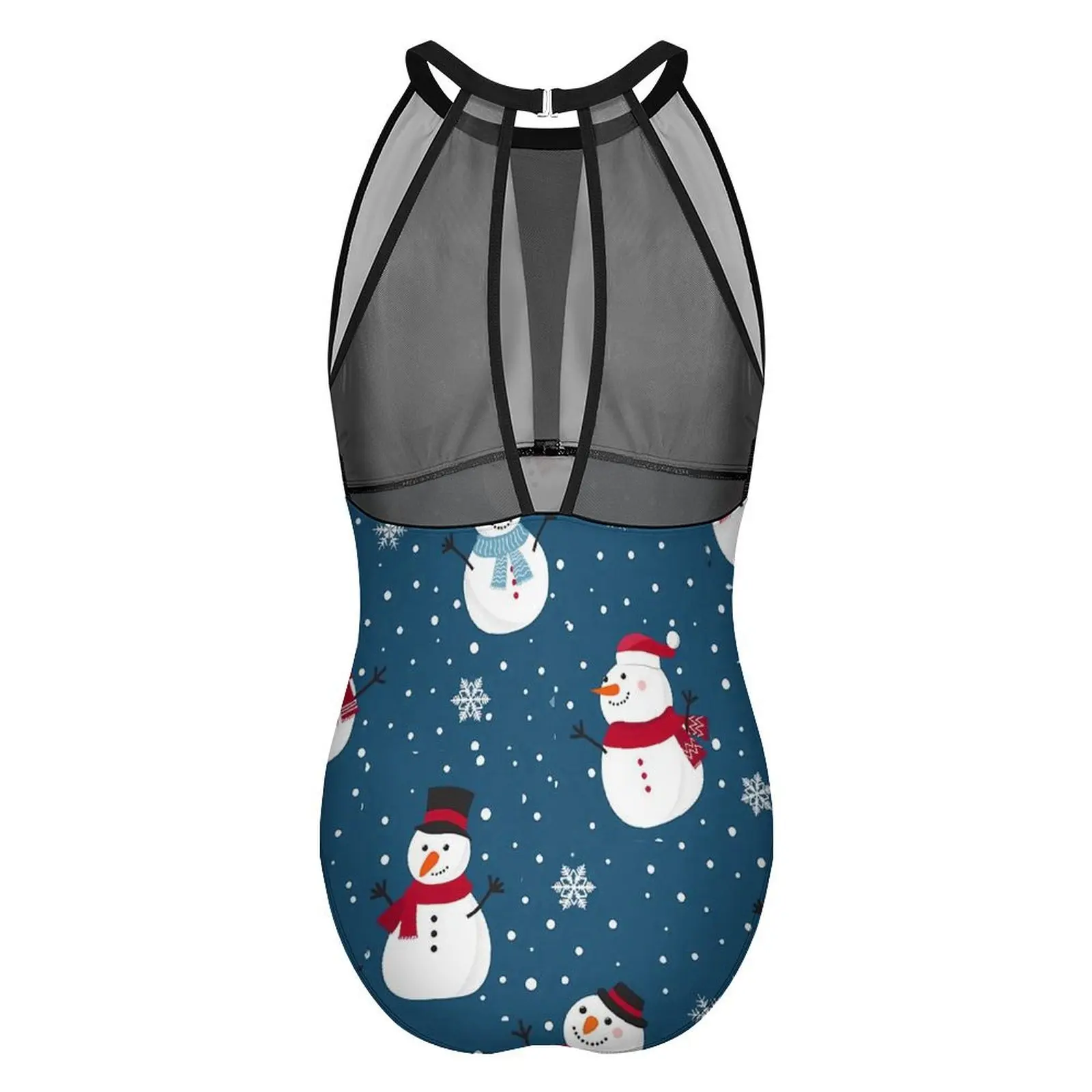 CHRISTMAS Swimsuit WINTER SNOWMAN One-Piece Swimwear Push Up Stylish Monokini Sexy Sport Design Beach Wear