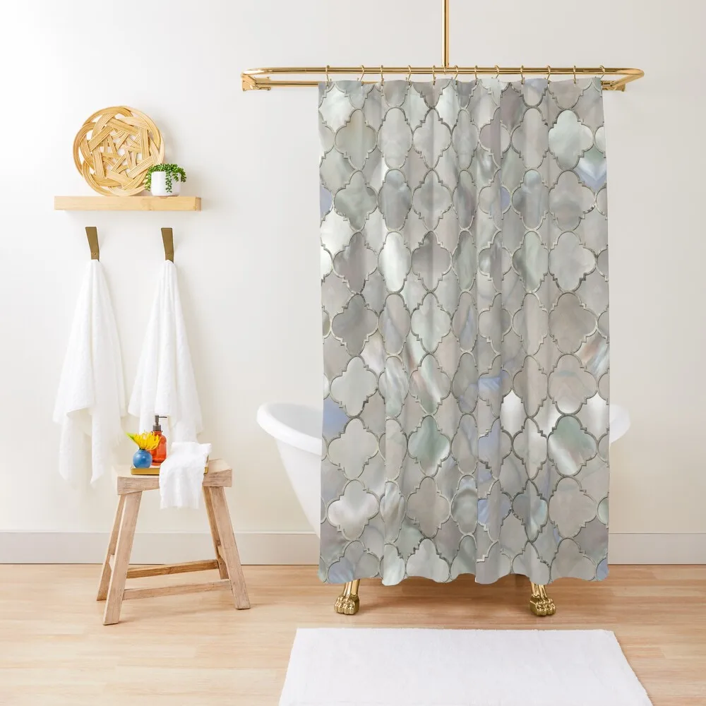 

Quatrefoil Moroccan Pattern Mother of Pearl Shower Curtain Bathroom Accessorys Bathroom Accessory For The Bathroom Curtain