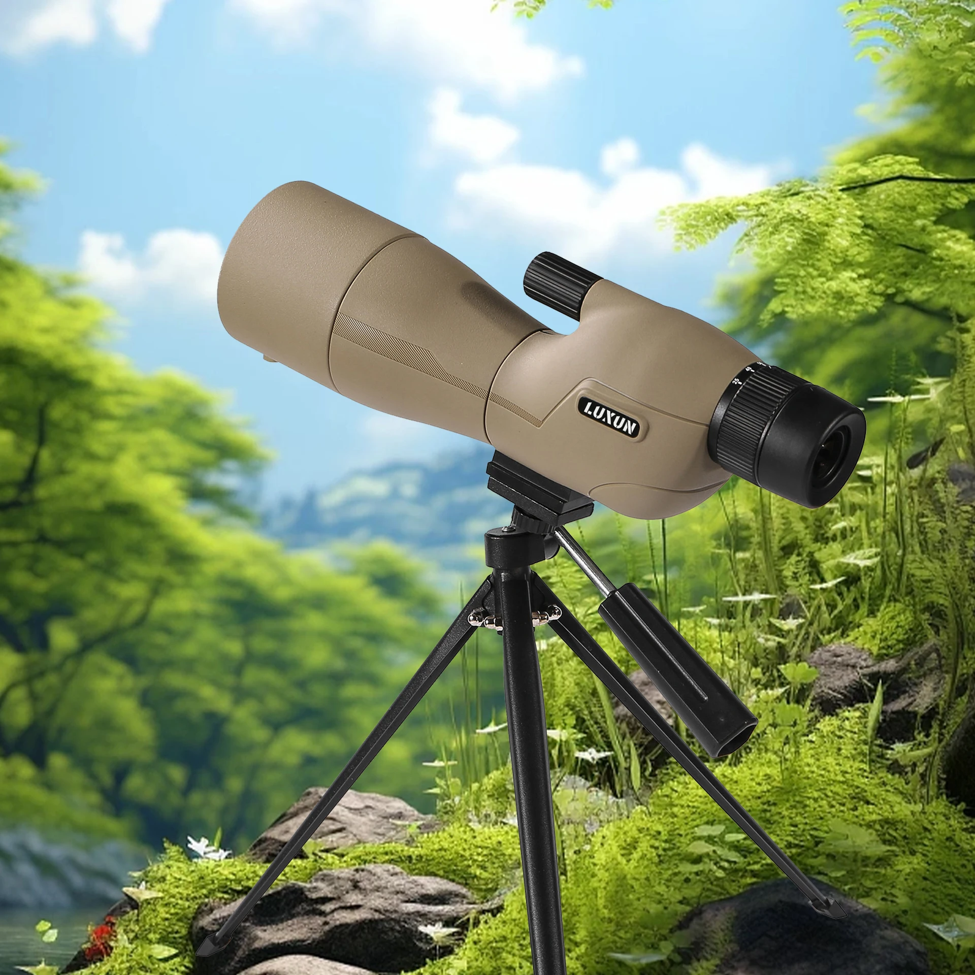 

25-75x60 Bak4 Prism Zoom Spotting Scope ED Lens Monocular Telescope High-Performance Gear for Outdoor Camping Bird Watching