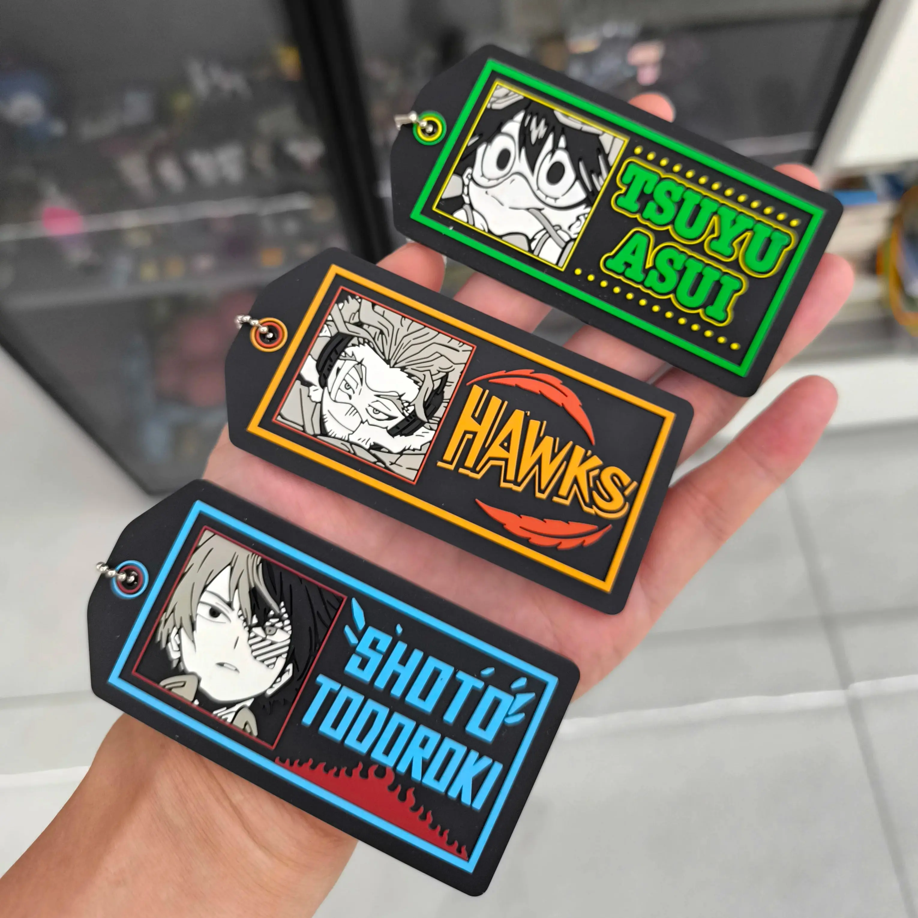 LLavero de Anime My Hero Academia Shoto Todoroki Izuku Midoriya Katsuki Bakugo figura Gashapon All Might juguetes productos