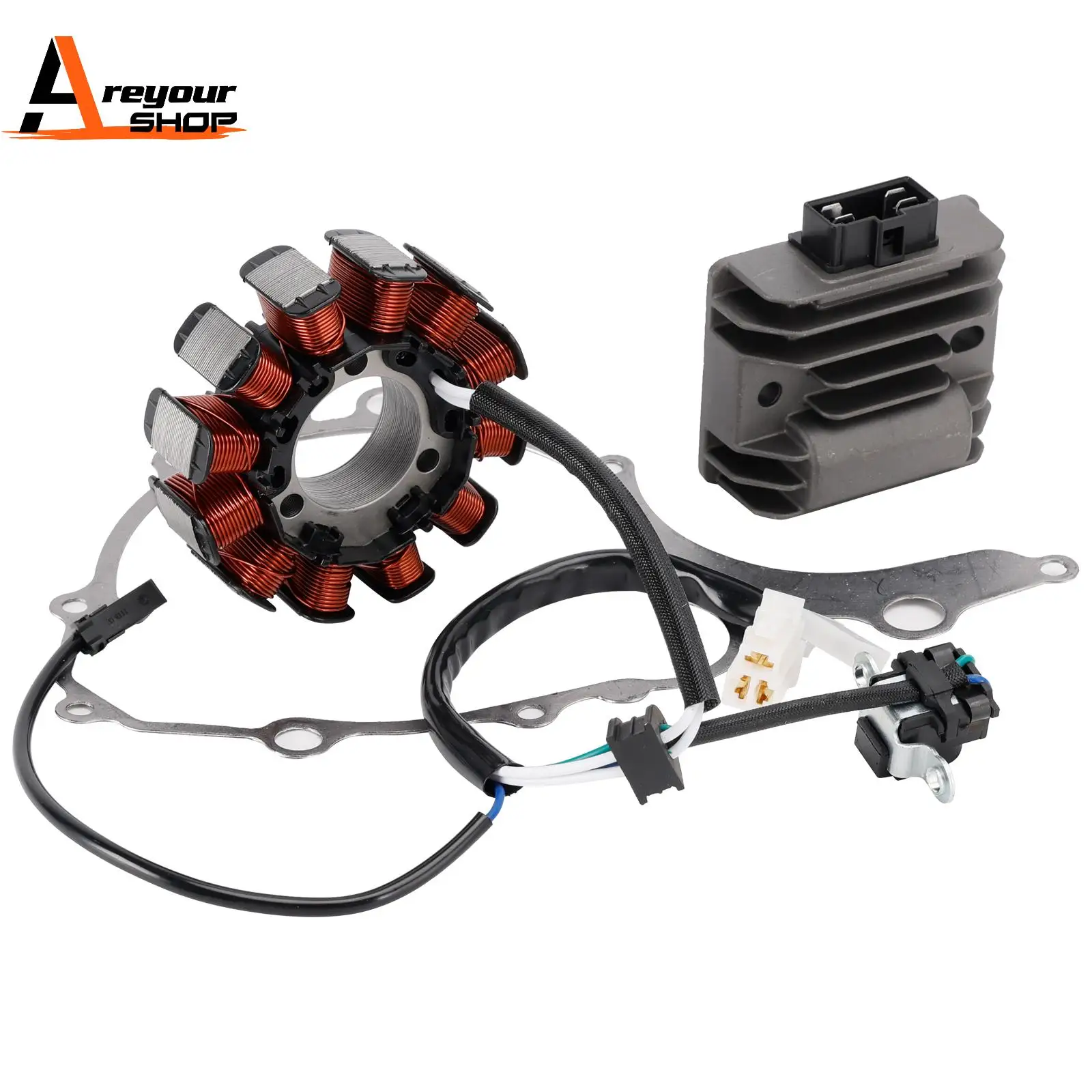 Areyourshop Regulador Rectificador de Estator y Junta para Yamaha Fazer 25 FZS 25 FZ25 250cc