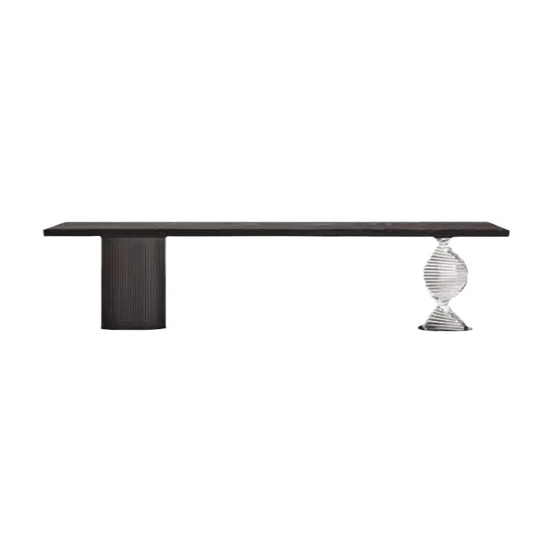 

Italian minimalist solid wood acrylic tea table New Chinese large board desk Bench tea table Suspended dining table