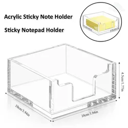 Acrylic Sticky Note Holder Clear Acrylic Notepad Holder Memo Note Dispenser Notepad Holder For Home Office Desk Organizer