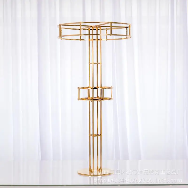 Factory direct sales wedding guide flower rack, double-layer single-layer wedding main table center flower stand