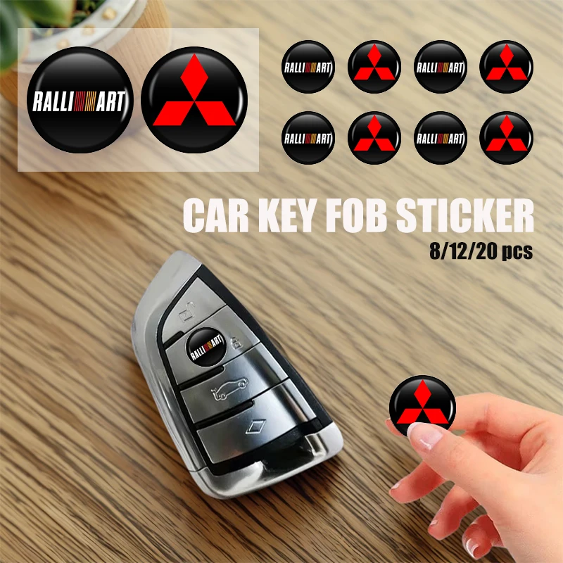 14 мм эмблема ключа автомобиля, брелок с автоматическим управлением, наклейка, аксессуары для Mitsubishi Lancer ASX Pajero Mirage Attrage Xpander Outlander