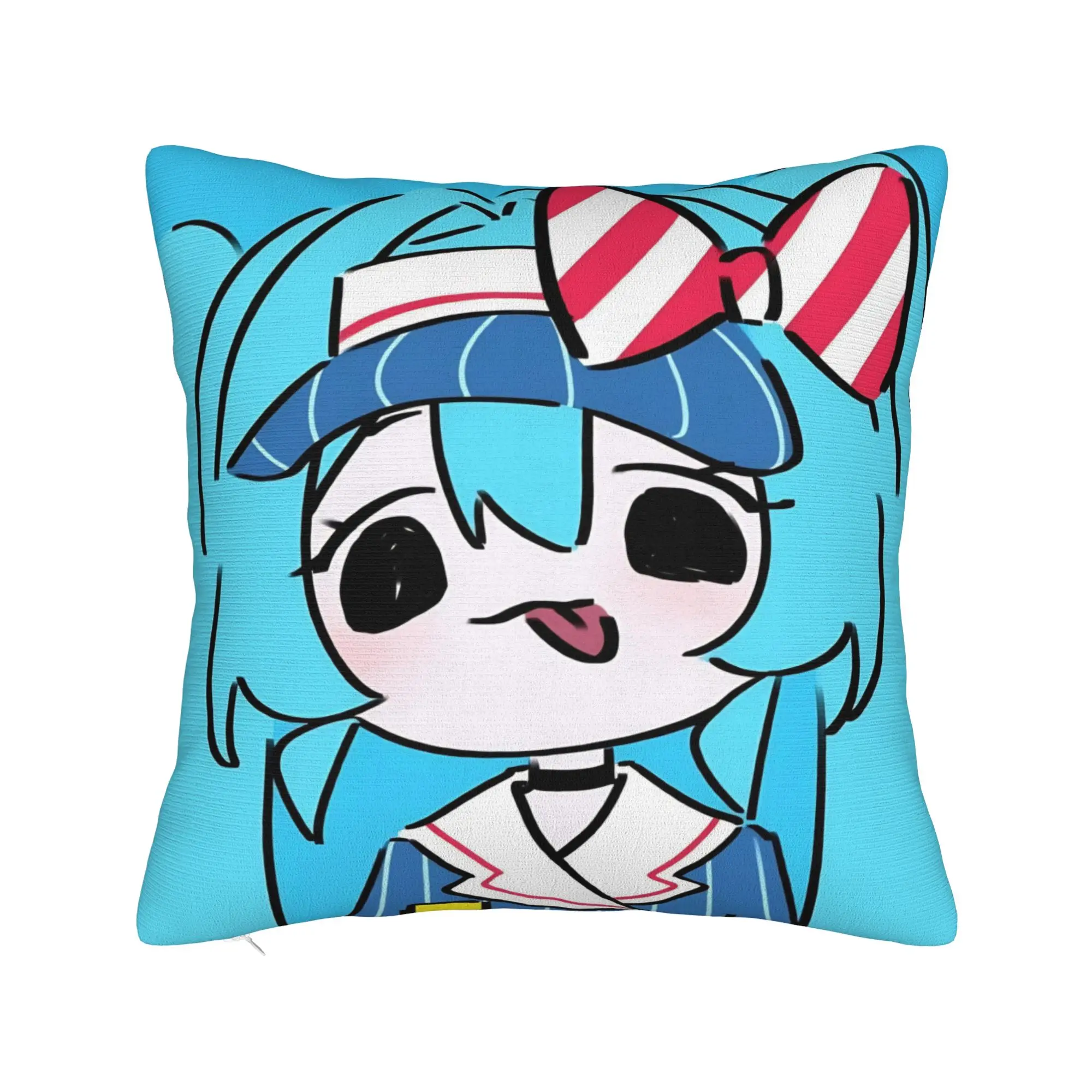 Virtual Singer Mesmerizer Kasane Teto Square Pillow Case Kawaii Cushion Cover Zippered Decorative Pillowcover for Sofa 40x40cm