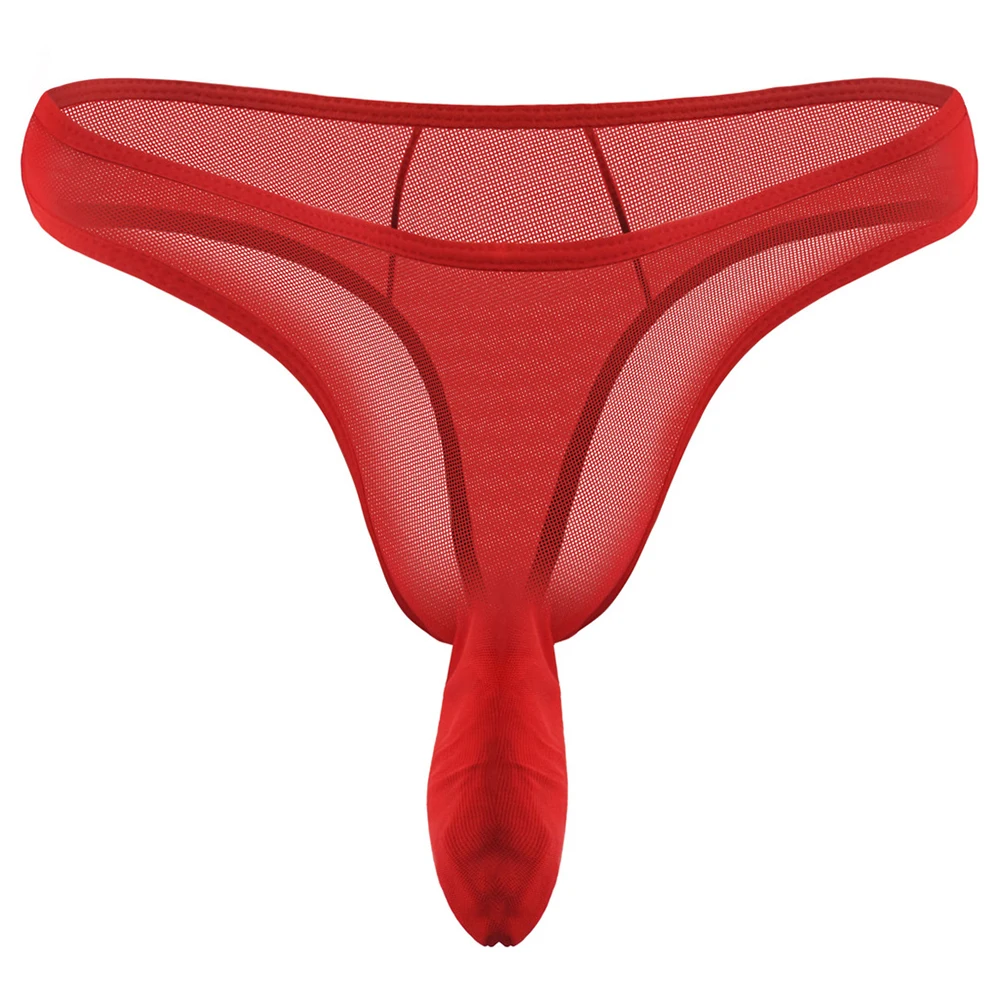 Mens Sexy Sheer Mesh See Through Briefs Long Cock Sheath Underpants Elephant Nose Panties Erotic Underwear Seductive Lingerie