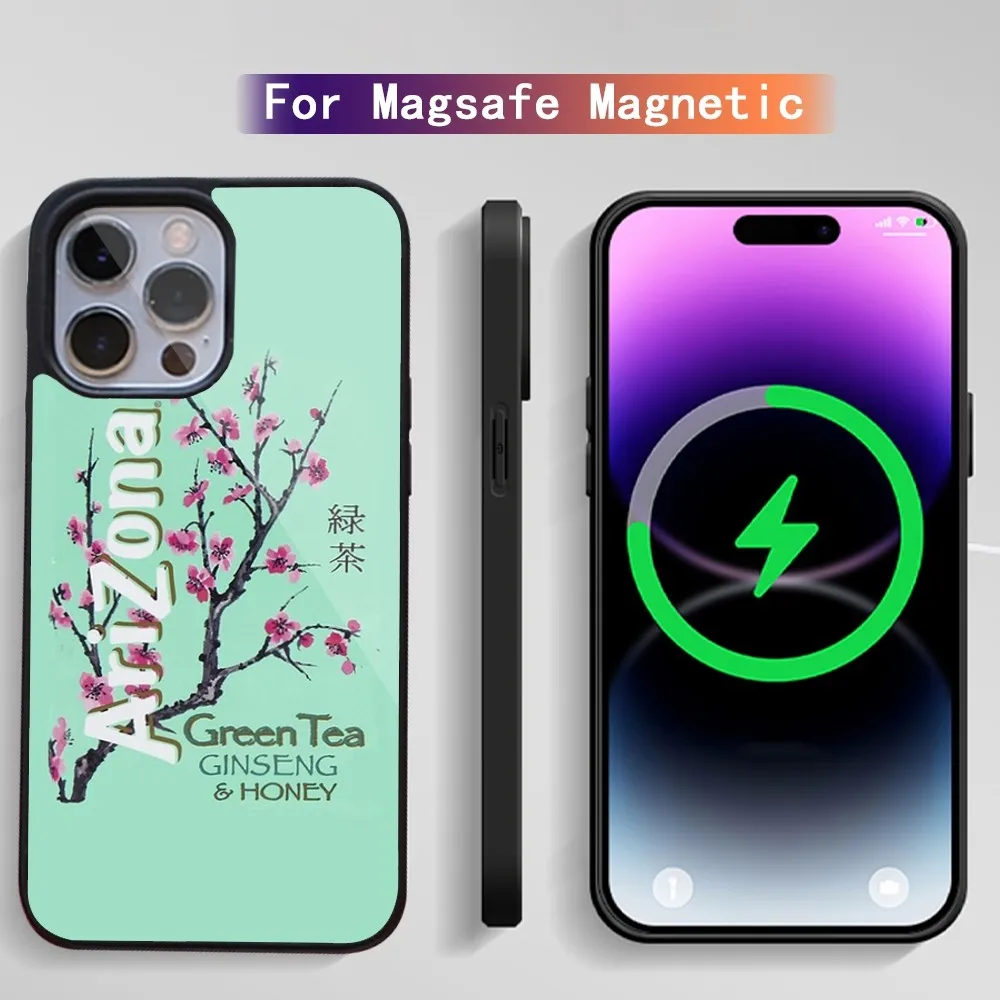 Vaporwave Arizona Iced Tea Aesthetic Phone Case For iPhone 15 14 13 12 11 Plus Pro Max Magsafe Magnetic Wireless Charging