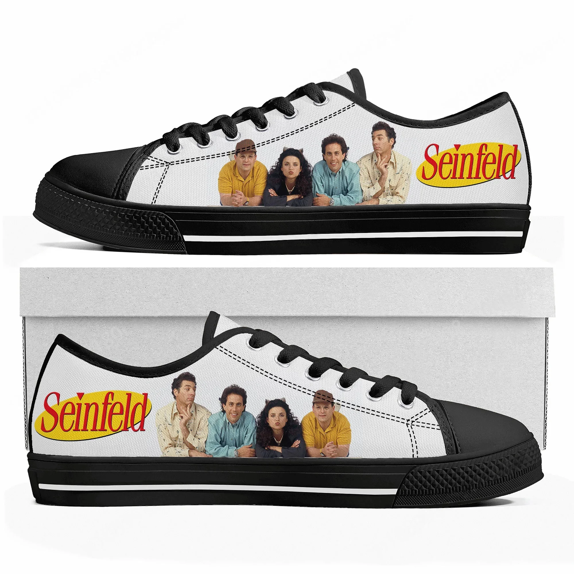 

Низкие кеды Seinfeld Sitcom для мужчин, женщин и подростков, высококачественные повседневные кроссовки из канваса, обувь на заказ, индивидуальный дизайн, сделай сам