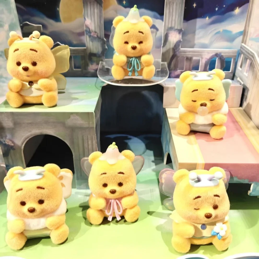 Disney Winnie The Pooh Butterfly Puff Series Blind Box Baby Pooh Anime Doll Mystery Box Action Figure Toy Gifts Surprise Bag